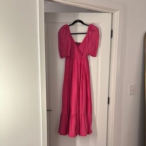 Zara XS Hot Pink Maxi Dress
